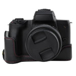 Base d'étui demi-boîtier en cuir PU avec filetage 1/4 pouce pour Canon EOS M50 / M50 Mark II, pour Canon EOS M50