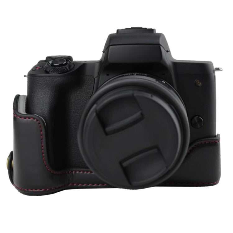 Base d'étui demi-boîtier en cuir PU avec filetage 1/4 pouce pour Canon EOS M50 / M50 Mark II, pour Canon EOS M50