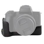 Base d'étui demi-boîtier en cuir PU avec filetage 1/4 pouce pour Canon EOS M50 / M50 Mark II, pour Canon EOS M50