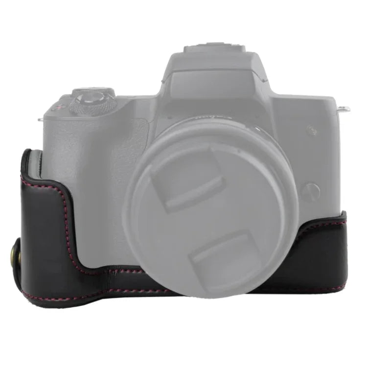 Base d'étui demi-boîtier en cuir PU avec filetage 1/4 pouce pour Canon EOS M50 / M50 Mark II, pour Canon EOS M50