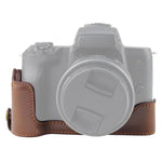 Base d'étui demi-boîtier en cuir PU avec filetage 1/4 pouce pour Canon EOS M50 / M50 Mark II, pour Canon EOS M50