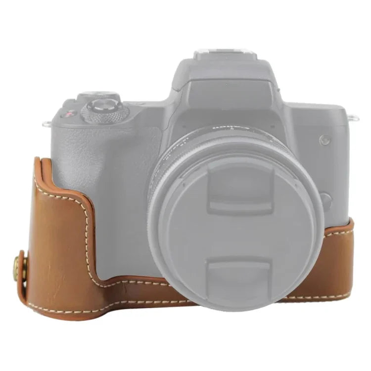 Base d'étui demi-boîtier en cuir PU avec filetage 1/4 pouce pour Canon EOS M50 / M50 Mark II, pour Canon EOS M50