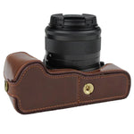 Base d'étui demi-boîtier en cuir PU avec filetage 1/4 pouce pour Canon EOS M50 / M50 Mark II, pour Canon EOS M50