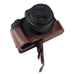 Base d'étui demi-boîtier en cuir PU avec filetage 1/4 pouce pour Canon EOS M50 / M50 Mark II, pour Canon EOS M50