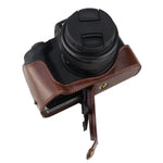 Base d'étui demi-boîtier en cuir PU avec filetage 1/4 pouce pour Canon EOS M50 / M50 Mark II, pour Canon EOS M50