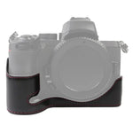 Base d'étui demi-boîtier en cuir PU avec filetage 1/4 pouce pour Nikon Z50
