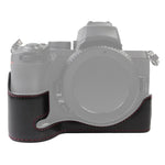 Base d'étui demi-boîtier en cuir PU avec filetage 1/4 pouce pour Nikon Z50