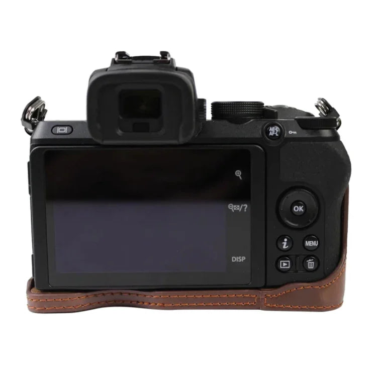 Base d'étui demi-boîtier en cuir PU avec filetage 1/4 pouce pour Nikon Z50