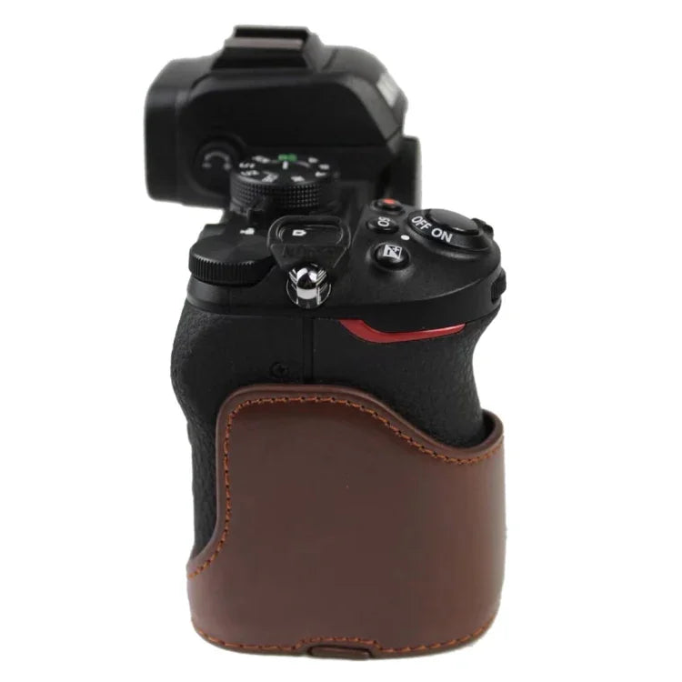 Base d'étui demi-boîtier en cuir PU avec filetage 1/4 pouce pour Nikon Z50