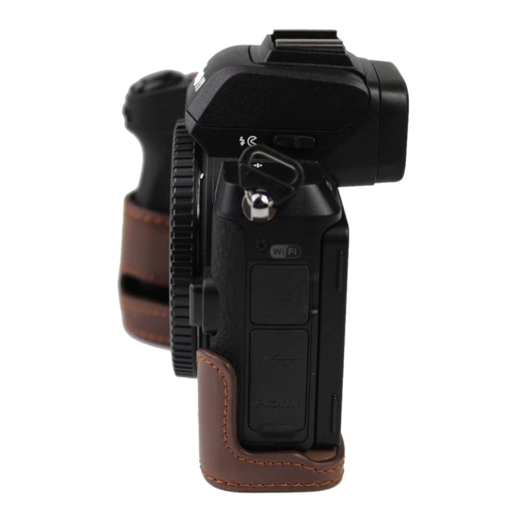 Base d'étui demi-boîtier en cuir PU avec filetage 1/4 pouce pour Nikon Z50