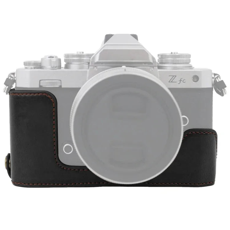 Base d'étui demi-caméra en cuir PU avec filetage 1/4 pouce pour Nikon Z fc, pour Nikon Z fc