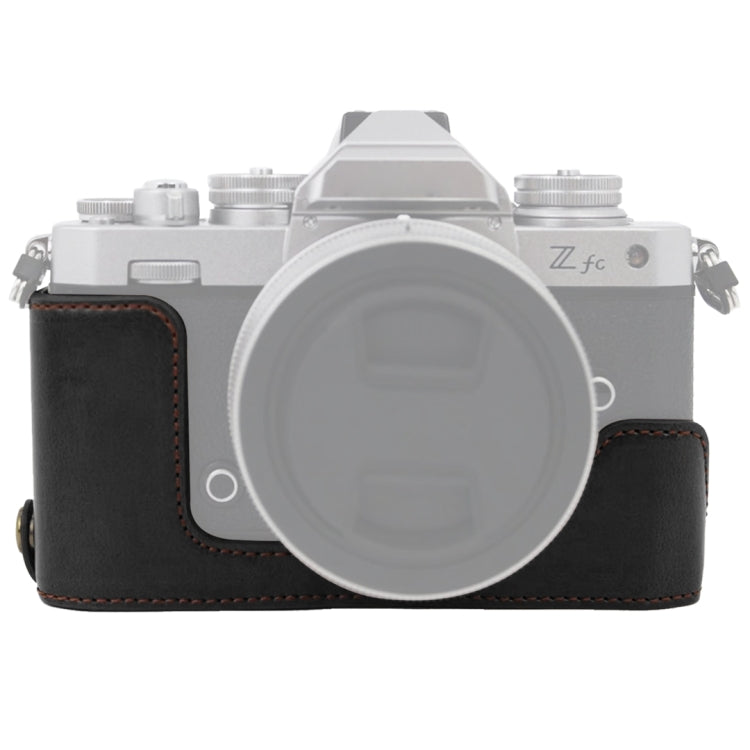 Base d'étui demi-caméra en cuir PU avec filetage 1/4 pouce pour Nikon Z fc, pour Nikon Z fc
