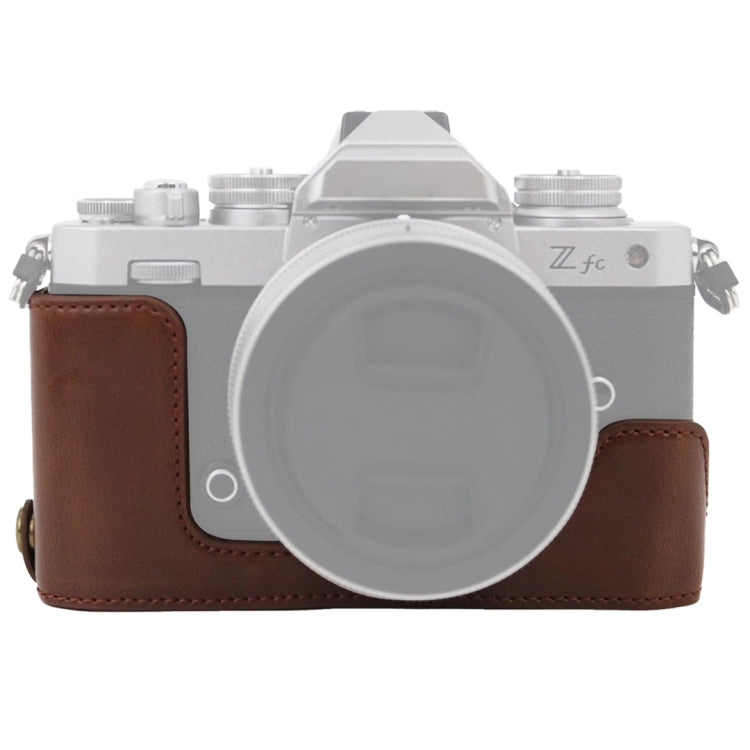 Base d'étui demi-caméra en cuir PU avec filetage 1/4 pouce pour Nikon Z fc, pour Nikon Z fc