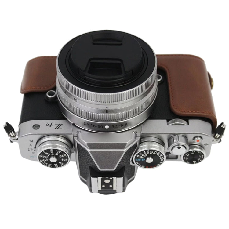 Base d'étui demi-caméra en cuir PU avec filetage 1/4 pouce pour Nikon Z fc, pour Nikon Z fc
