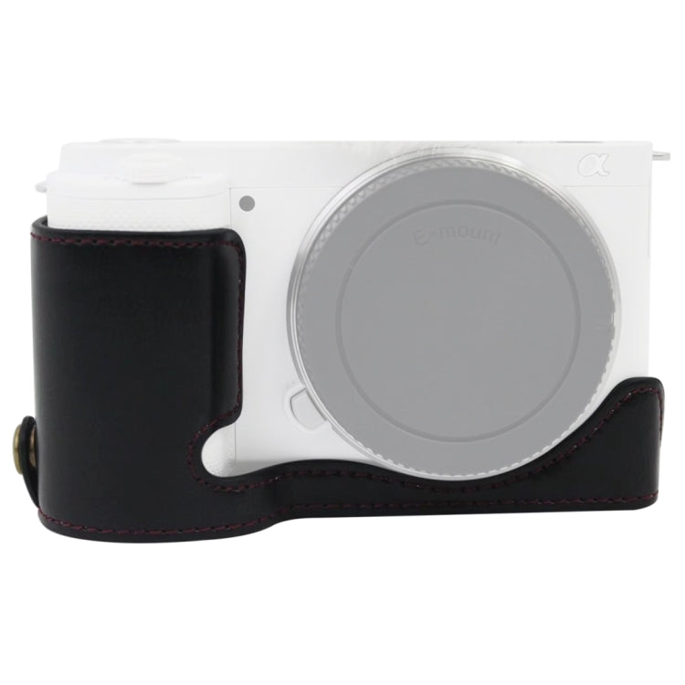 Base demi-étui en cuir PU avec filetage 1/4 pouce pour appareil photo Sony ZV-E10 / ZV-E10L, pour Sony ZV-E10