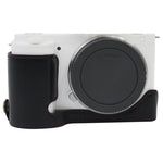 Base demi-étui en cuir PU avec filetage 1/4 pouce pour appareil photo Sony ZV-E10 / ZV-E10L, pour Sony ZV-E10