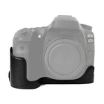 Base d'étui demi-dos en cuir PU avec filetage 1/4 pouce pour Canon EOS 80D/70D, pour Canon EOS 80D