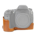 Base d'étui demi-dos en cuir PU avec filetage 1/4 pouce pour Canon EOS 80D/70D, pour Canon EOS 80D