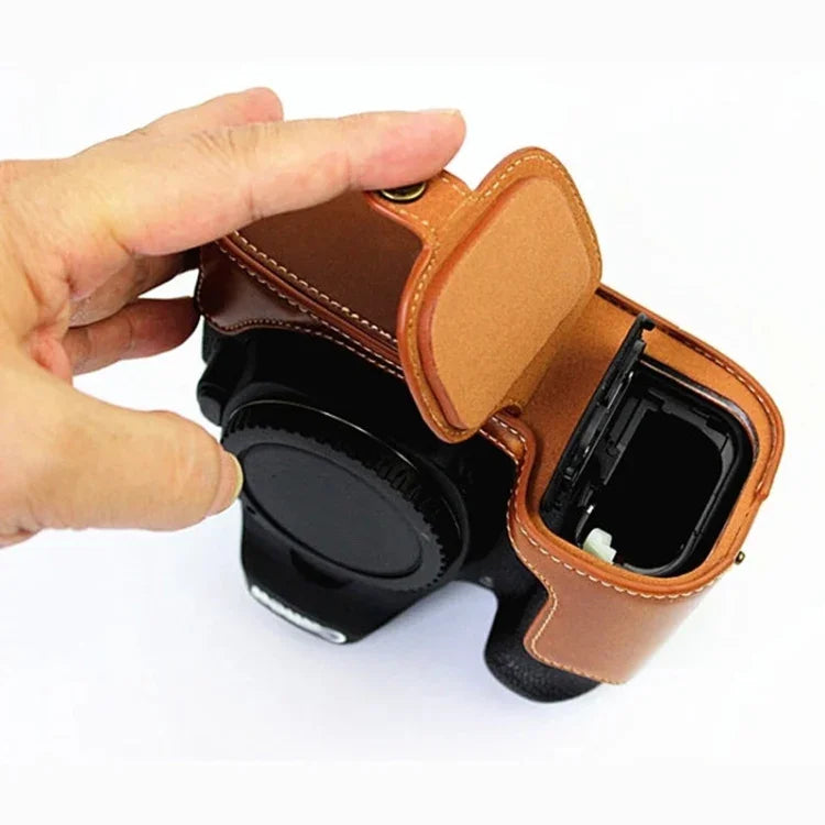 Base d'étui demi-dos en cuir PU avec filetage 1/4 pouce pour Canon EOS 80D/70D, pour Canon EOS 80D