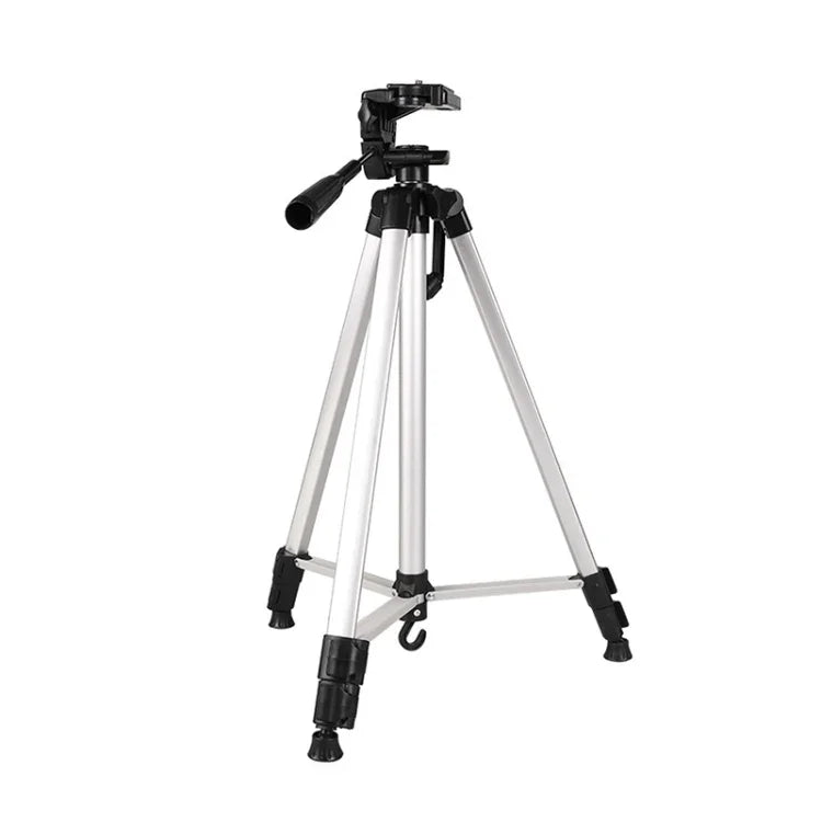 Trépied de diffusion en direct à 3 sections pliables, en alliage d'aluminium, avec rotule tridimensionnelle en forme de U et pince pour téléphone, compatible avec les reflex numériques et appareils photo numériques. Hauteur réglable : 47,5 à 133 cm. 330 A