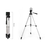 Trépied de diffusion en direct à 3 sections pliables, en alliage d'aluminium, avec rotule tridimensionnelle en forme de U et pince pour téléphone, compatible avec les reflex numériques et appareils photo numériques. Hauteur réglable : 47,5 à 133 cm. 330 A