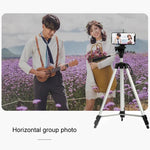 Trépied de diffusion en direct à 3 sections pliables, en alliage d'aluminium, avec rotule tridimensionnelle en forme de U et pince pour téléphone, compatible avec les reflex numériques et appareils photo numériques. Hauteur réglable : 47,5 à 133 cm. 330 A