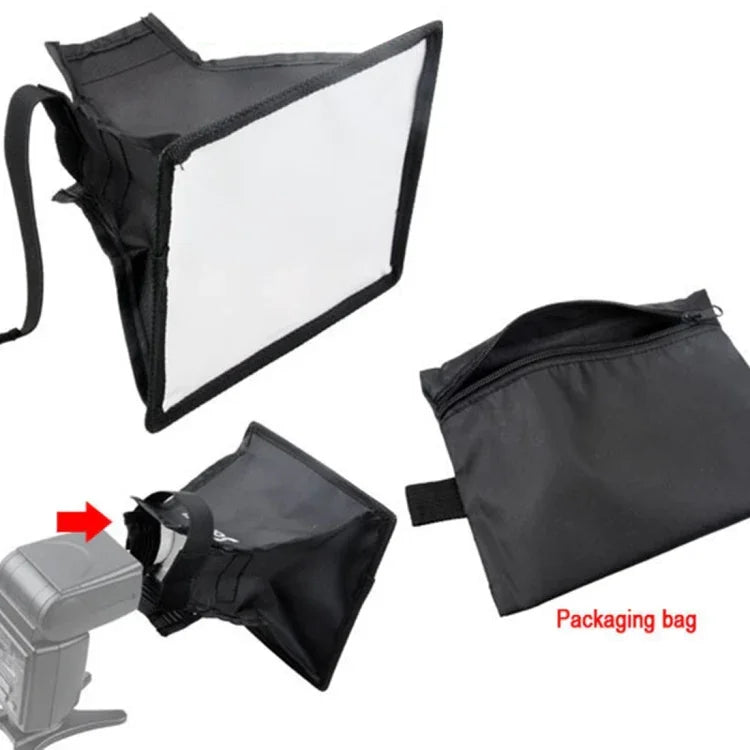Boîte à lumière pliable et portable pour flash, sans support pour flash, dimensions : 15 x 17 cm (noir et blanc), rectangle 15 x 17 cm