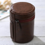 Étui moyen pour objectif reflex numérique, pochette zippée en cuir PU, dimensions : 13 x 9 x 9 cm, 13 x 9 cm (marron), 13 x 9 cm (café), 13 x 9 cm (noir)