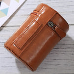 Étui moyen pour objectif reflex numérique, pochette zippée en cuir PU, dimensions : 13 x 9 x 9 cm, 13 x 9 cm (marron), 13 x 9 cm (café), 13 x 9 cm (noir)