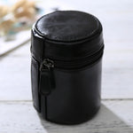 Étui à objectif zippé en cuir PU pour objectif d'appareil photo reflex numérique, dimensions : 11 x 8 x 8 cm, 11 x 8 cm (marron), 11 x 8 cm (café), 11 x 8 cm (noir)