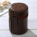 Étui à objectif zippé en cuir PU pour objectif d'appareil photo reflex numérique, dimensions : 11 x 8 x 8 cm, 11 x 8 cm (marron), 11 x 8 cm (café), 11 x 8 cm (noir)