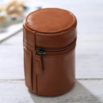 Étui à objectif zippé en cuir PU pour objectif d'appareil photo reflex numérique, dimensions : 11 x 8 x 8 cm, 11 x 8 cm (marron), 11 x 8 cm (café), 11 x 8 cm (noir)
