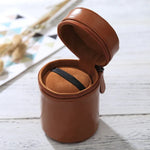Étui à objectif zippé en cuir PU pour objectif d'appareil photo reflex numérique, dimensions : 11 x 8 x 8 cm, 11 x 8 cm (marron), 11 x 8 cm (café), 11 x 8 cm (noir)