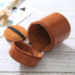 Étui à objectif zippé en cuir PU pour objectif d'appareil photo reflex numérique, dimensions : 11 x 8 x 8 cm, 11 x 8 cm (marron), 11 x 8 cm (café), 11 x 8 cm (noir)