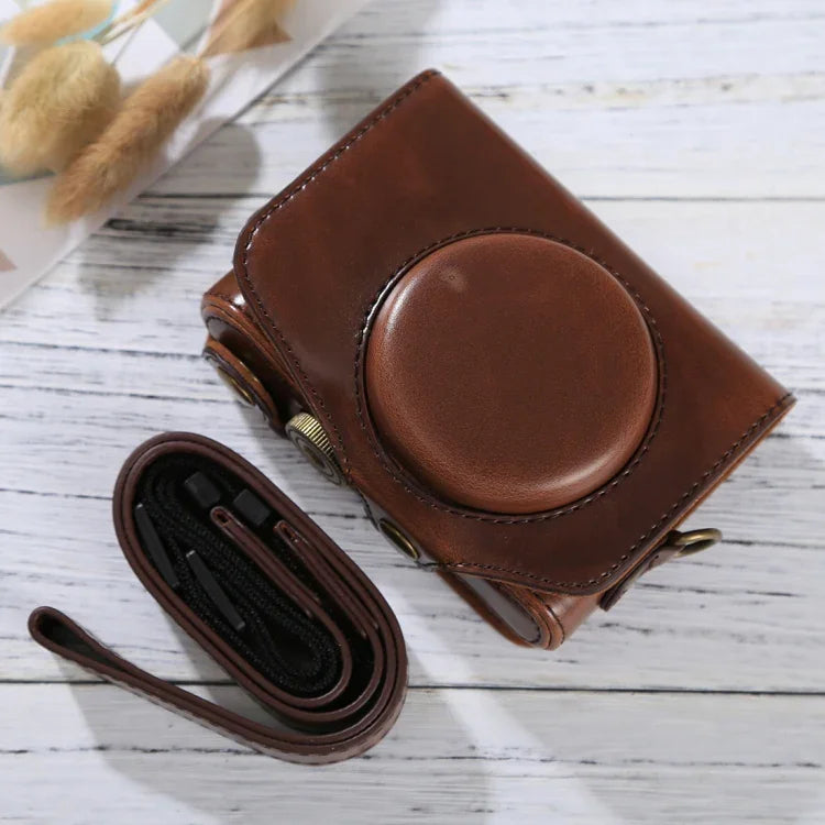 Étui intégral en cuir PU avec bandoulière pour appareil photo Canon PowerShot SX730 HS / SX720 HS, pour SX730 HS
