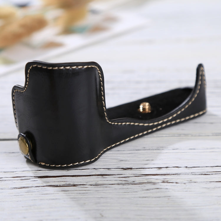 Demi-étui en cuir PU avec filetage 1/4 pouce pour appareil photo Sony ILCE-5100 / A5100, pour Sony A5100
