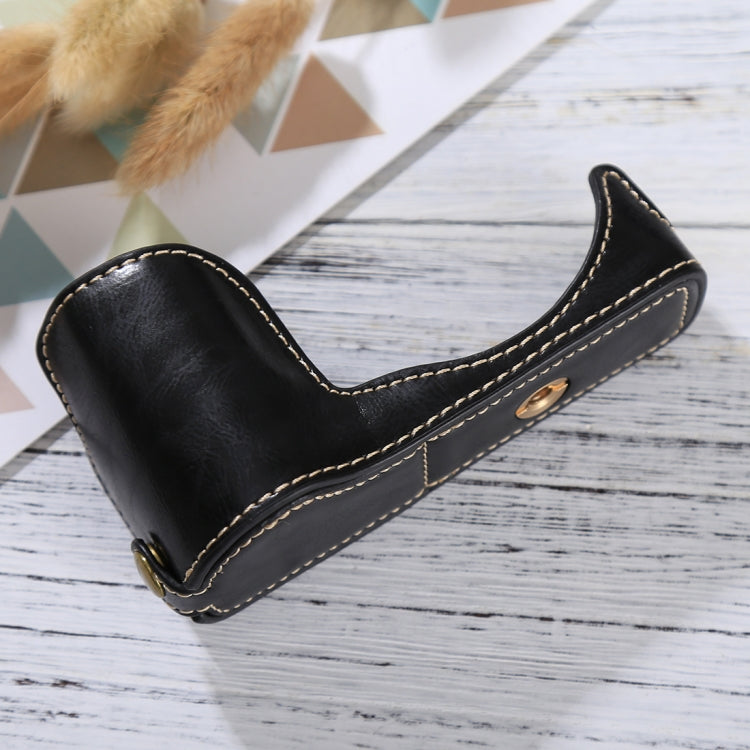 Demi-étui en cuir PU avec filetage 1/4 pouce pour appareil photo Sony ILCE-5100 / A5100, pour Sony A5100