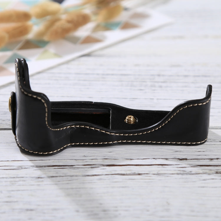 Étui demi-boîtier en cuir PU avec filetage 1/4 pouce pour Canon EOS M3