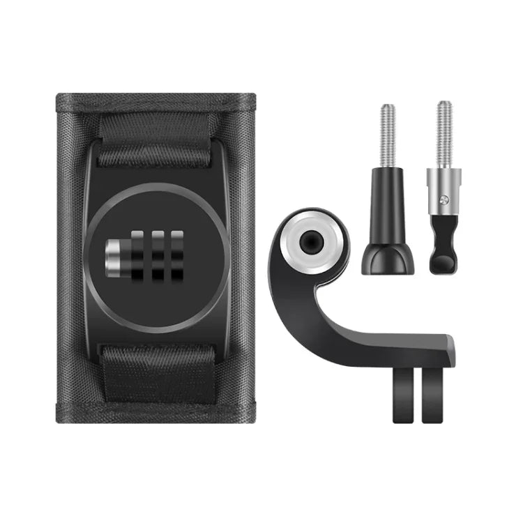 Fixation auto-agrippante pour sac à dos Rec-Mounts avec clip de serrage et vis pour GoPro, Insta360, DJI et autres caméras d'action