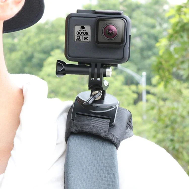 Fixation auto-agrippante pour sac à dos Rec-Mounts avec clip de serrage et vis pour GoPro, Insta360, DJI et autres caméras d'action