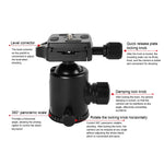Trépied portable réglable TRIOPO T226 en alliage d'aluminium avec rotule D-0 pour appareil photo reflex, T226