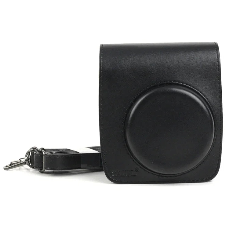Étui de protection en cuir PU pour appareil photo FUJIFILM Instax Mini 90, avec bandoulière réglable.