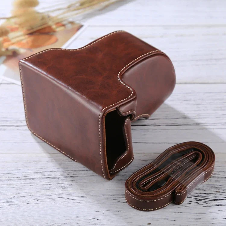Étui intégral en cuir PU avec bandoulière pour appareil photo FUJIFILM X-A3 / X-A2 / X-M1 / X-A10 (objectifs 16-50 mm / 18-55 mm / XF 35 mm), pour FUJI X-A3