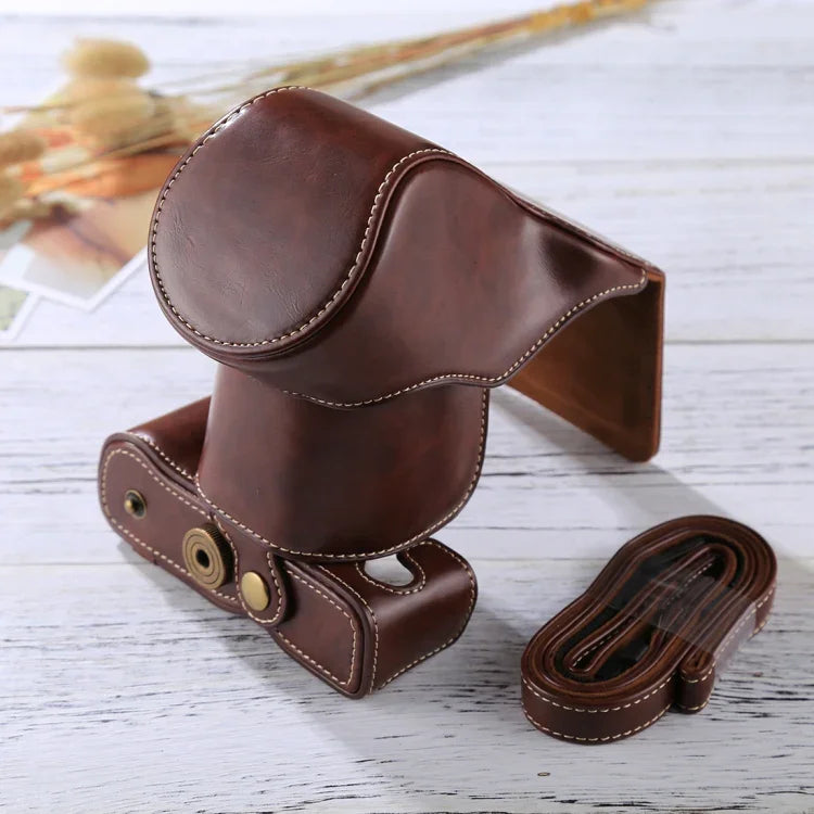 Étui intégral en cuir PU avec bandoulière pour appareil photo FUJIFILM X-A3 / X-A2 / X-M1 / X-A10 (objectifs 16-50 mm / 18-55 mm / XF 35 mm), pour FUJI X-A3