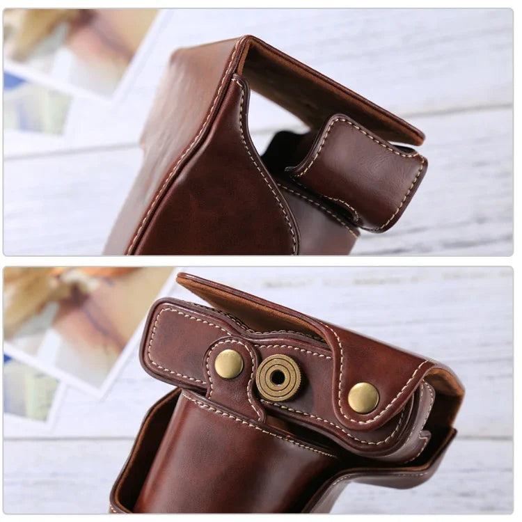 Étui intégral en cuir PU avec bandoulière pour appareil photo FUJIFILM X-A3 / X-A2 / X-M1 / X-A10 (objectifs 16-50 mm / 18-55 mm / XF 35 mm), pour FUJI X-A3