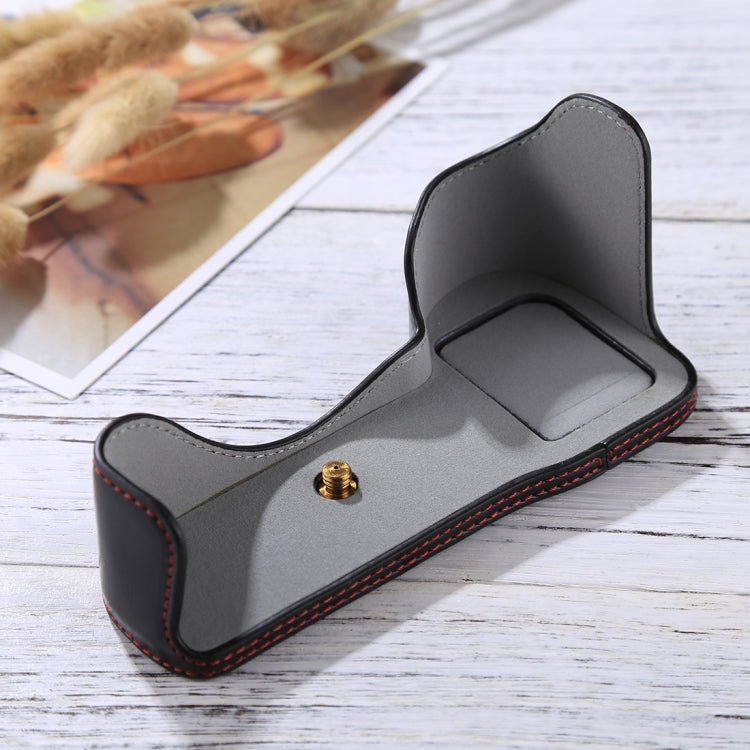 Base d'étui demi-boîtier en cuir PU avec filetage 1/4 pouce pour appareil photo Sony A7S2 / A7R2 / A7K2 / A7 II
