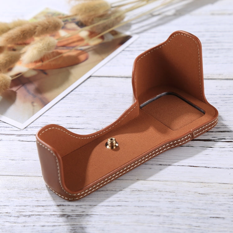 Base d'étui demi-boîtier en cuir PU avec filetage 1/4 pouce pour appareil photo Sony A7S2 / A7R2 / A7K2 / A7 II