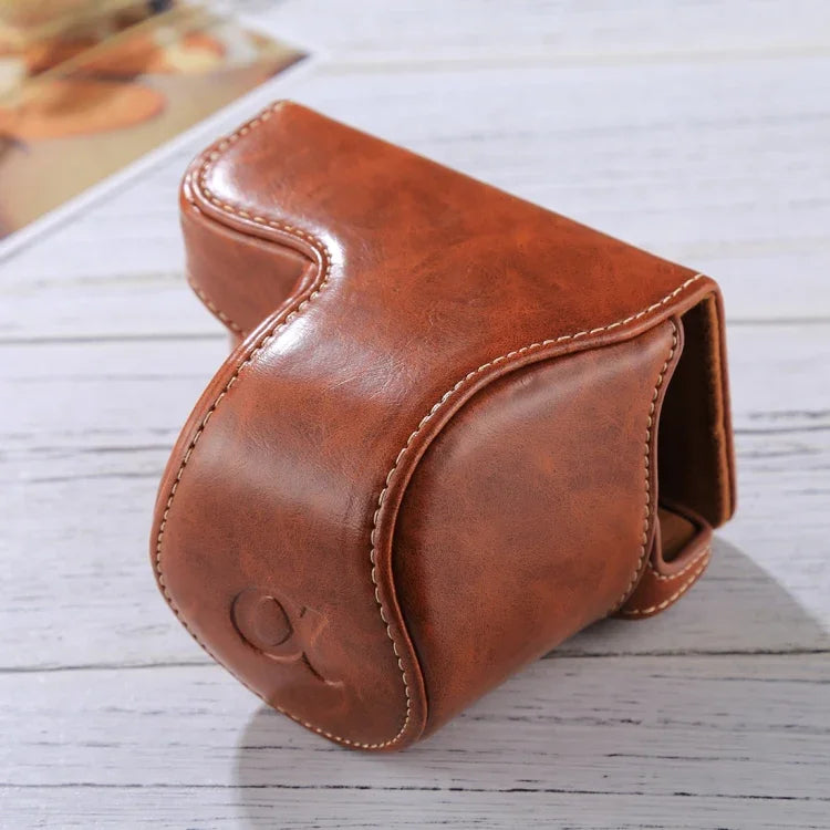Étui intégral en cuir PU avec bandoulière pour appareil photo Sony A5100 / A5000 / NEX-3N (objectif 16-50 mm / 40,5 mm), pour Sony A5000, pour A5100