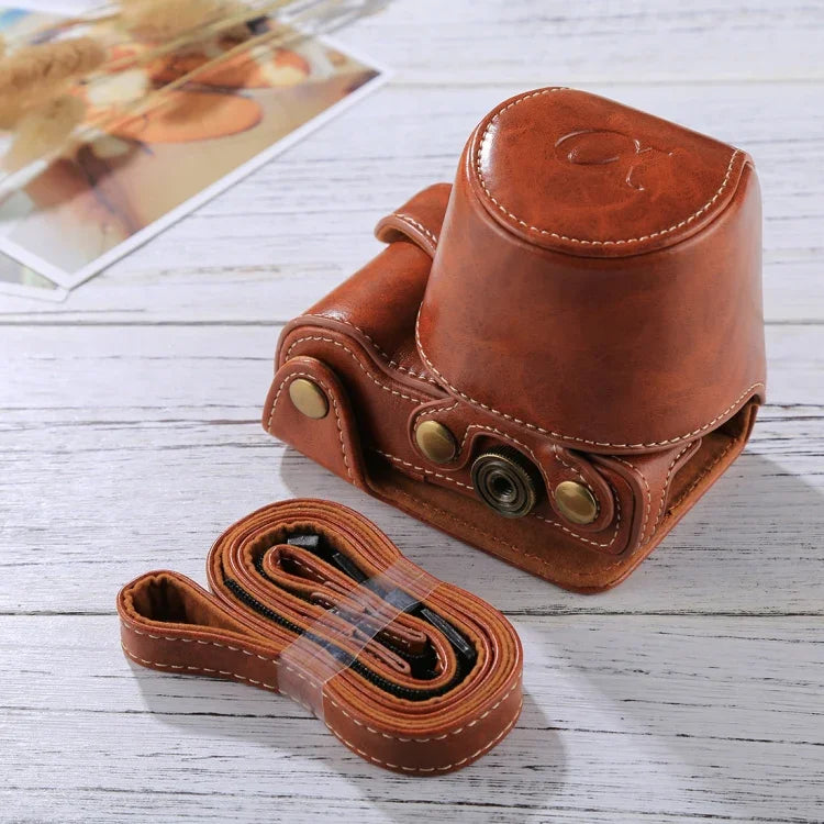 Étui intégral en cuir PU avec bandoulière pour appareil photo Sony A5100 / A5000 / NEX-3N (objectif 16-50 mm / 40,5 mm), pour Sony A5000, pour A5100