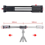 Rail de guidage coulissant YELANGU YLG0109I 50 cm / 100 cm (se monte sur trépied) pour appareils photo reflex numériques/argentiques/caméras vidéo, 50 cm / 100 cm